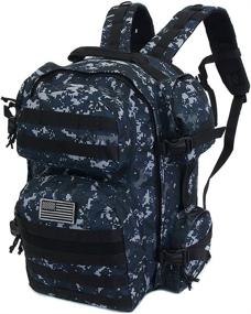 img 3 attached to 🎒 NPUSA Men's Large Expandable Tactical Molle Hydration Ready Backpack Daypack Bag - ACU Navy Digital Camo: Ultimate Outdoor Gear!