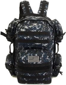 img 2 attached to 🎒 NPUSA Men's Large Expandable Tactical Molle Hydration Ready Backpack Daypack Bag - ACU Navy Digital Camo: Ultimate Outdoor Gear!