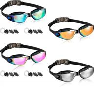 clear vision and comfortable fit: dapaser 4 pack swimming goggles for all ages, no leaking, and anti-fog technology logo