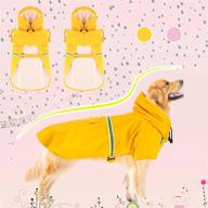 frienda large dog raincoat: waterproof clothes with reflective strip, lightweight rain jacket for medium and large dogs - yellow, 2xl логотип