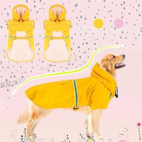 img 4 attached to Frienda Large Dog Raincoat: Waterproof Clothes with Reflective Strip, Lightweight Rain Jacket for Medium and Large Dogs - Yellow, 2XL