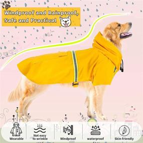 img 1 attached to Frienda Large Dog Raincoat: Waterproof Clothes with Reflective Strip, Lightweight Rain Jacket for Medium and Large Dogs - Yellow, 2XL