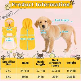 img 3 attached to Frienda Large Dog Raincoat: Waterproof Clothes with Reflective Strip, Lightweight Rain Jacket for Medium and Large Dogs - Yellow, 2XL