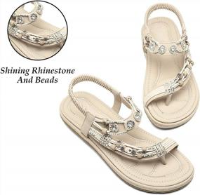 img 3 attached to Bohemian Rhinestone Summer Sandals For Women: Comfortable Beach Sandals By Katliu