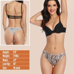 img 3 attached to Stretchy Nylon Leopard Print Thongs For Women, Seamless And Soft In XS-XL Sizes