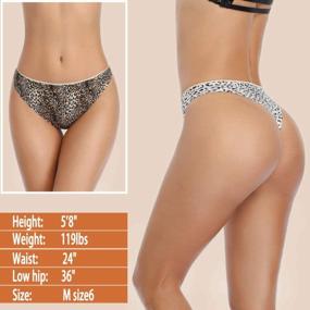 img 2 attached to Stretchy Nylon Leopard Print Thongs For Women, Seamless And Soft In XS-XL Sizes