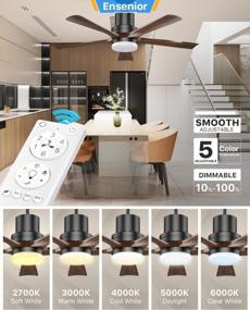 img 2 attached to DC Motor Ceiling Fan With Lights And Remote Control, W2-2, 52 Inch, Black - Ensenior