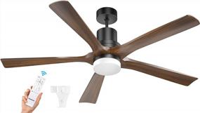 img 4 attached to DC Motor Ceiling Fan With Lights And Remote Control, W2-2, 52 Inch, Black - Ensenior