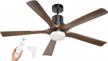 dc motor ceiling fan with lights and remote control, w2-2, 52 inch, black - ensenior logo