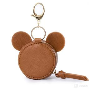 img 1 attached to 👶 Miss Fong Pacifier Holder Case: Stylish Diamond Brown Pacifier Pouch with Clip for Strollers & Diaper Bags