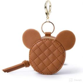 img 4 attached to 👶 Miss Fong Pacifier Holder Case: Stylish Diamond Brown Pacifier Pouch with Clip for Strollers & Diaper Bags