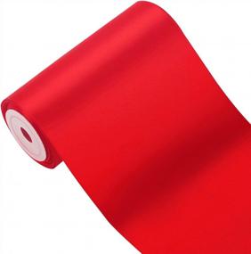 img 4 attached to 🎀 LaRibbons 4 inch Wide Red Satin Ribbon - Perfect for Chair Sash, Opening Ceremonies - Double-Face, 5 Yard/Spool