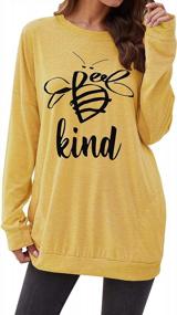 img 1 attached to Dresswel Be Kind Tshirt Women Short Sleeve T-Shirt Bee Graphic Tee Long Sleeve Pocket Shirt Casual Tops