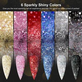 img 2 attached to Get Glamorous With VRENMOL Glitter Gel Nail Polish Set - 6 Reflective Colors For Sparkly And Shiny Nail Art