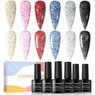 станьте гламурнее с набором гель-лаков для ногтей vrenmol glitter - 6 светоотражающих цветов для блестящего и блестящего дизайна ногтей логотип