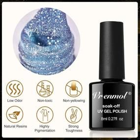 img 1 attached to Get Glamorous With VRENMOL Glitter Gel Nail Polish Set - 6 Reflective Colors For Sparkly And Shiny Nail Art