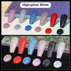img 3 attached to Get Glamorous With VRENMOL Glitter Gel Nail Polish Set - 6 Reflective Colors For Sparkly And Shiny Nail Art