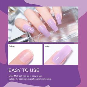img 1 attached to Vrenmol Poly Nail Gel Kit - 6 Colors Extension Builder Glitter Pink Purple Series Enhancement For Beginner & Professional Manicure Set
