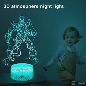 img 2 attached to 🕷️ YOOEI Venom Cool Lamps Kids Night Light – 16 Color Changing Dimmable LED Décor Lamp with Touch and Remote - Venom Toys Light, Ideal Birthday Gifts for Boys and Kids