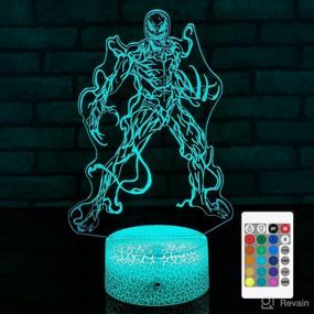 img 4 attached to 🕷️ YOOEI Venom Cool Lamps Kids Night Light – 16 Color Changing Dimmable LED Décor Lamp with Touch and Remote - Venom Toys Light, Ideal Birthday Gifts for Boys and Kids