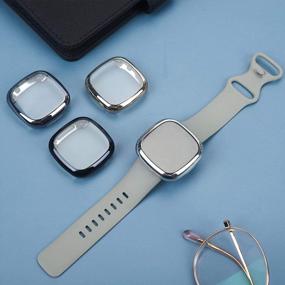 img 1 attached to QIBOX 5-Pack Защитный чехол для экрана, совместимый с Fitbit Sense / Versa 3 - Мягкий защитный чехол из ТПУ с полным покрытием, устойчивый к царапинам защитный кожух бампера для продвинутых умных часов