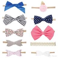 🎀 parker baby girl headbands and baby bows: assorted 10 pack of hair accessories for girls - the essentials set logo