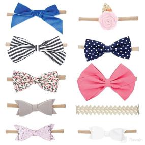 img 4 attached to 🎀 Parker Baby Girl Headbands and Baby Bows: Assorted 10 Pack of Hair Accessories for Girls - The Essentials Set