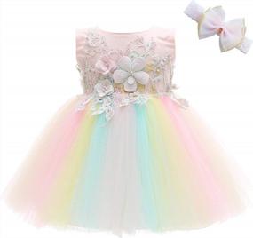 img 4 attached to Weileenice Baby Girls Costume: Rainbow Tulle Princess Tutu Dress with 3D Embroidery and Beading - Perfect for Cosplay!
