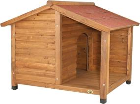 img 2 attached to 🏠 Medium Rustic Dog House by TRIXIE Pet Products: Perfect for Pet's Comfort