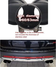 img 2 attached to 🚗 Vechkom 2.5" Inlet 63MM Double Exhaust Tip Carbon Car Pipe Rear Tip Rear Tip 3.5" Outlet (Matt All Black) - Sleek and Stylish Performance Enhancement