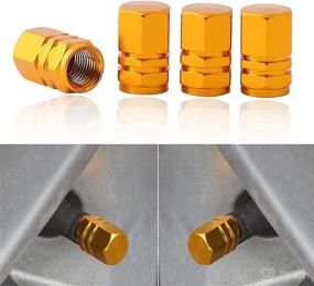 img 4 attached to 🚗 Gold Anodized Aluminum Tire Valve Stem Caps - Universal Fit for Cars, Trucks, Motorcycles, SUVs, Bikes, Wheel Tyres - Xotic Tech