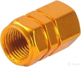 img 1 attached to 🚗 Gold Anodized Aluminum Tire Valve Stem Caps - Universal Fit for Cars, Trucks, Motorcycles, SUVs, Bikes, Wheel Tyres - Xotic Tech