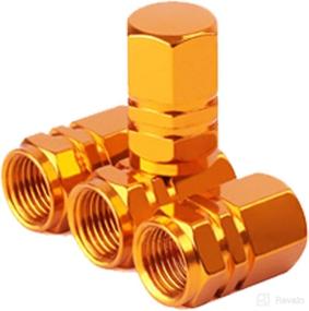 img 3 attached to 🚗 Gold Anodized Aluminum Tire Valve Stem Caps - Universal Fit for Cars, Trucks, Motorcycles, SUVs, Bikes, Wheel Tyres - Xotic Tech