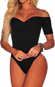 img 4 attached to Show Off Your Curves With Shawhuwa'S Peep Hole Bodycon Bodysuit Tops For Women