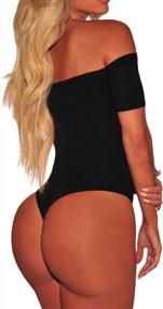 img 3 attached to Show Off Your Curves With Shawhuwa'S Peep Hole Bodycon Bodysuit Tops For Women
