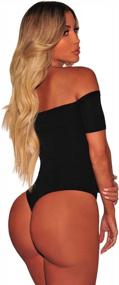 img 1 attached to Show Off Your Curves With Shawhuwa'S Peep Hole Bodycon Bodysuit Tops For Women