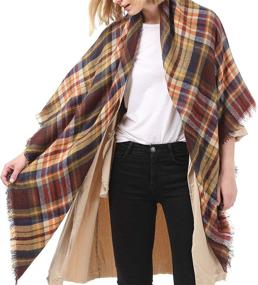 img 2 attached to 🧣 Zando Oversized Women's Winter Tartan Blanket Scarf Wrap - Accessorize in Style!