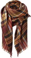 🧣 zando oversized women's winter tartan blanket scarf wrap - accessorize in style! логотип