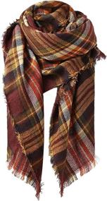 img 4 attached to 🧣 Zando Oversized Women's Winter Tartan Blanket Scarf Wrap - Accessorize in Style!