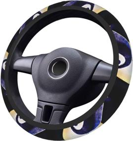 img 1 attached to 🚗 J-ack S-kellington Car Steering Wheel Covers: Neoprene Breathable Anti-Slip Protection for 15 Inch Universal Fit Sedan, SUV