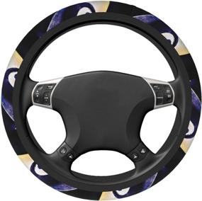 img 2 attached to 🚗 J-ack S-kellington Car Steering Wheel Covers: Neoprene Breathable Anti-Slip Protection for 15 Inch Universal Fit Sedan, SUV