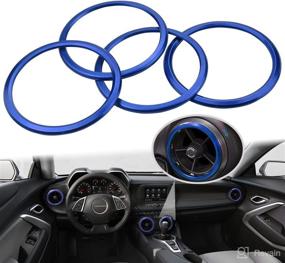img 4 attached to For Camaro Air Conditioning A/C Outer Vent Rings Trim Decoration Cover Compatible With Chevrolet Camaro 2016-2020 4 Piece Kit (Blue)