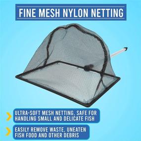 img 1 attached to FISH PROS Fish Net for Fish Tank, Deep Mesh Scooper with Extendable Handle up to 24 Inches Long Large Scoop, Telescopic Pond Skimmer Nets for Cleaning Tanks as Aquarium Accessories