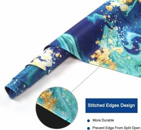 img 2 attached to Enhance Your Workspace With HAOCOO Desk Pad: Large Gaming Mouse Pad And Durable Writing Pad With Non-Slip Base - Water-Resistant And Stylish Blue&Gold Marble Design For Home And Office