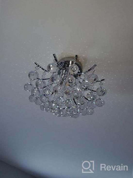 img 1 attached to Saint Mossi Chandelier Modern K9 Crystal Chandelier Light, Flush Mount Light Ceiling Chandelier Light Fixture For Dining Room Bathroom Bedroom Livingroom, 3-Light review by Antoine Scisson