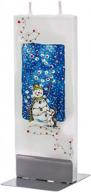 flatyz snowman candle with christmas lights - flat, decorative, hand painted christmas candle gifts for women or men - 6 inches logo