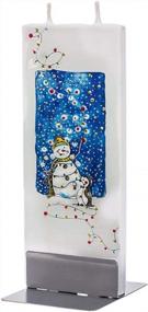 img 4 attached to Свеча Flatyz Snowman с рождественскими огнями - плоская, декоративная, ручная роспись, рождественские свечи, подарки для женщин или мужчин - 6 дюймов