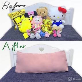 img 3 attached to 🐻 Holay Pink Stuffed Animal Storage Organizer - 2-in-1 Body Pillow and Bed Wedge Pillow - Multiple Sizes Available!