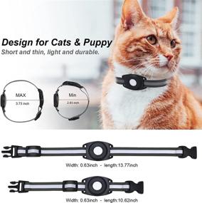 img 2 attached to 🐱 SimpleThings Reflective Cat Collar with Airtag: Ideal Pet Collar for Small Pets (Black)