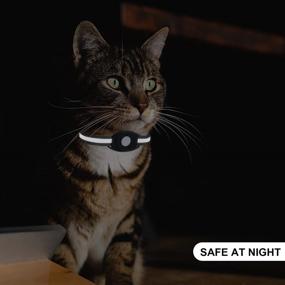 img 1 attached to 🐱 SimpleThings Reflective Cat Collar with Airtag: Ideal Pet Collar for Small Pets (Black)
